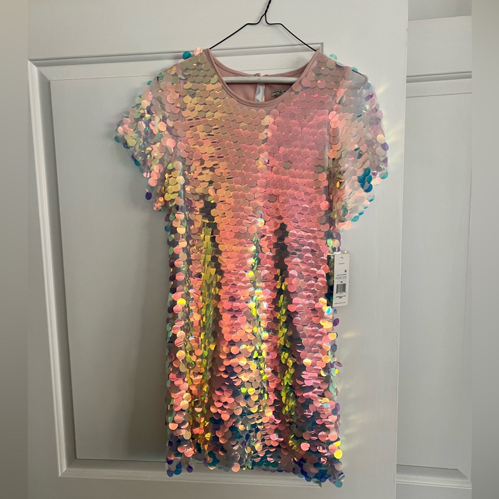 Habitual Kids Girl’s Pink Pailette Dress Size 14